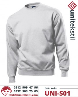 Açık Gri Uzun Kollu Sweatshirt